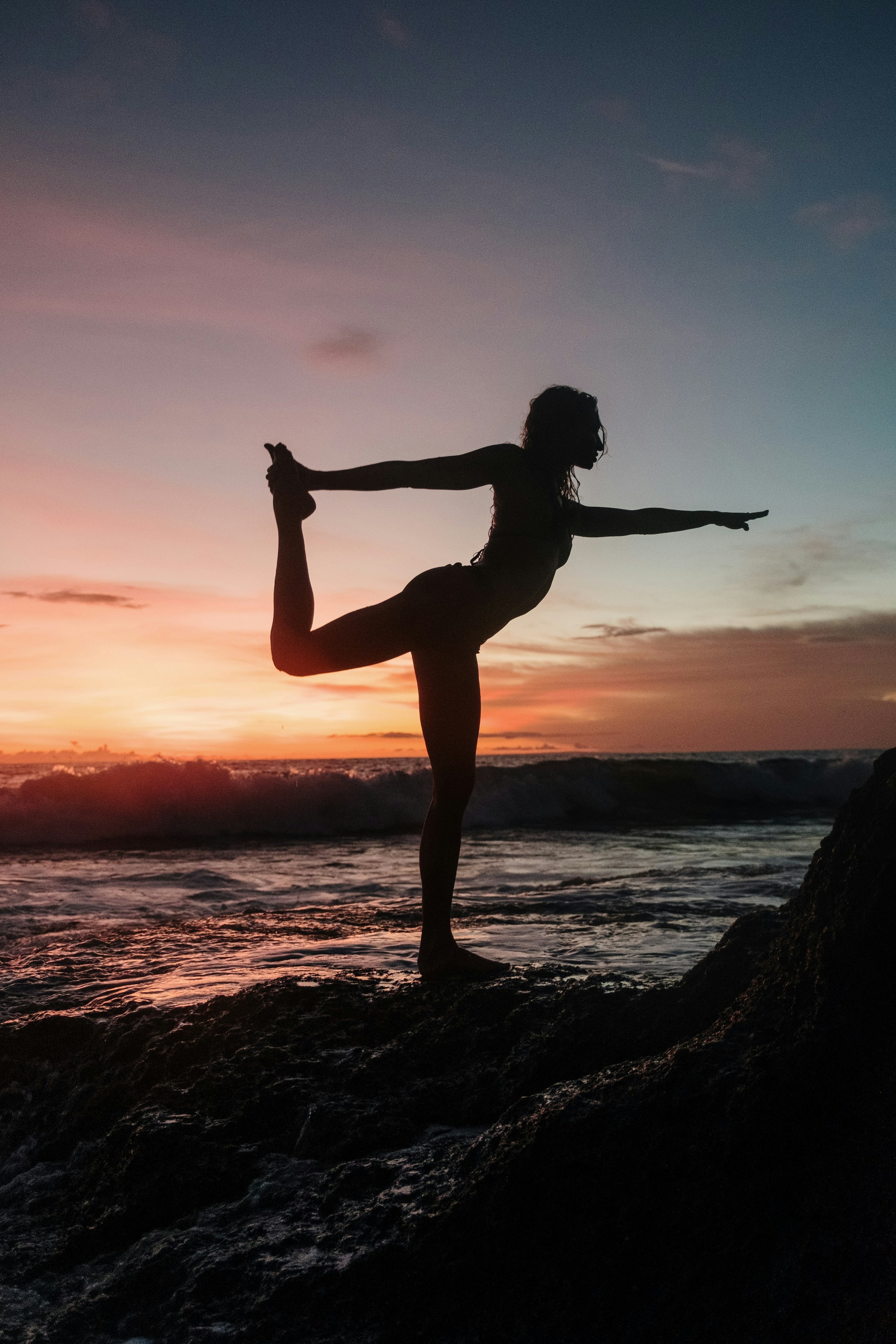 Model in a yoga pose.